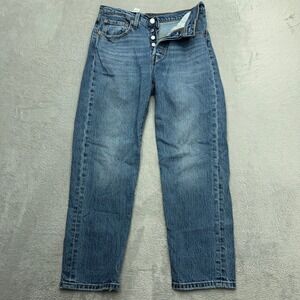 Levis Jeans Womens 26 Blue 501 Original Cropped High Rise Straight Leg Denim